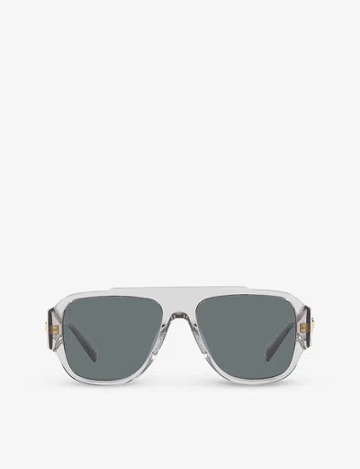 Versace Womens Grey Ve4436u Pillow-frame Acetate Sunglasses