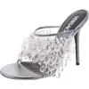 Versace Women's Bead Embellished Mule Sandals In Silver