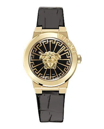 Pre-owned Versace Womens Medusa Infinite Ip Yellow Gold 38mm Strap Fashion Watch