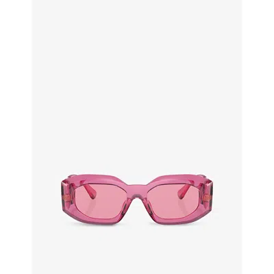 Versace Womens  Ve4425u Irregular-frame Nylon Sunglasses In Pink