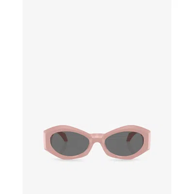 Versace Womens Pink Ve4466u Irregular-frame Acetate Sunglasses