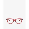 Versace Womens  Ve3365u Cat-eye Injected Optical Glasses In Red
