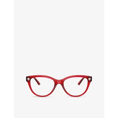 Versace Womens  Ve3365u Cat-eye Injected Optical Glasses In Red