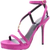 Versace 110mm Stiletto Heel Platform Sandals In Pink