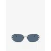 Versace Womens  Ve2274 Irregular-frame Metal Sunglasses In Silver