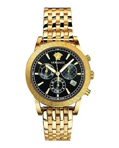 Pre-owned Versace Womens Sport Tech Ion Plated Yellow Gold 40mm Bracelet Fashion Watch