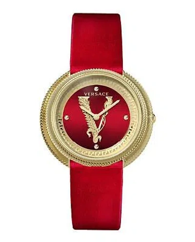 Pre-owned Versace Womens Thea Gold 38mm Strap Fashion Watch