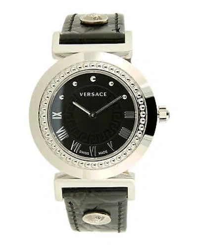 Pre-owned Versace Womens Vanity Black 35mm Strap Fashion Watch