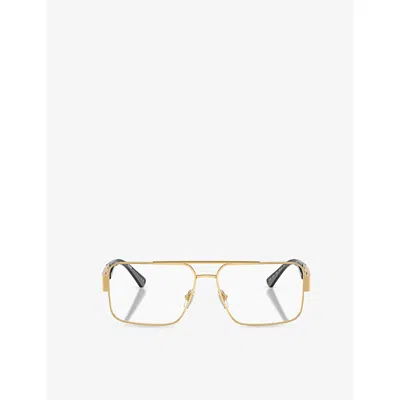 Versace Womens Ve1308 Square-frame Metal Optical Glasses Gold