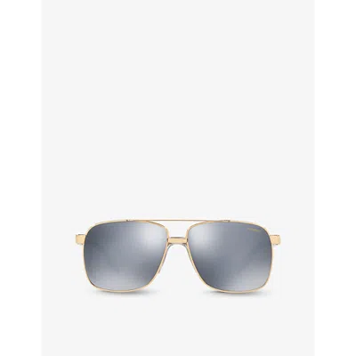 Versace Womens Ve2174 Square-frame Metal Sunglasses Gold