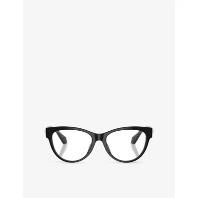 Versace Womens Ve3402u Oval-frame Acetate Optical Glasses Black