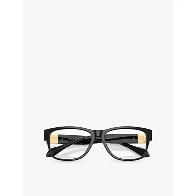 Versace Womens Ve3403u Rectangle-frame Acetate Optical Glasses Black