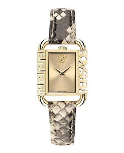 Pre-owned Versace Womens  Flair Ip Yellow Gold 28mm Strap Fashion Watch