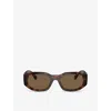 Versace Womens Brown Ve4361 Rectangle-frame Tortoiseshell Acetate Sunglasses In Brown