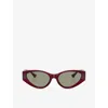 Versace Womens  Ve4454 Logo-embellished Acetate Sunglasses In Red