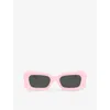 Versace Medusa Rectangle Plastic Sunglasses In Pink