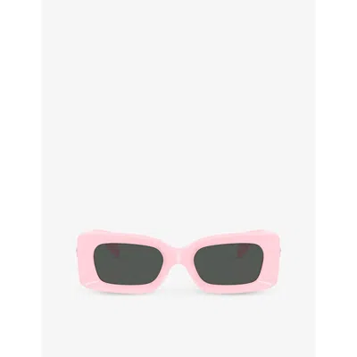 VERSACE WOMENS PINK VE4474U RECTANGLE-FRAME ACETATE SUNGLASSES