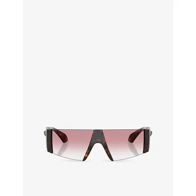 Versace Womens  Ve4516 Rectangle-frame Injected Sunglasses In Brown