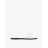 Versace Medusa Leather Flat Slide Sandals In White