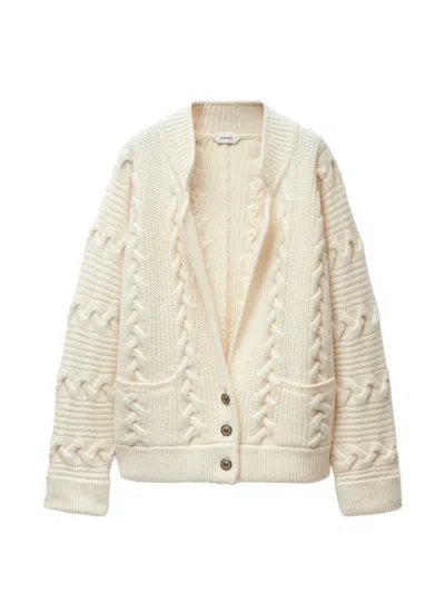 Versace Cardigan Torsadé En Laine Et Cachemire In White
