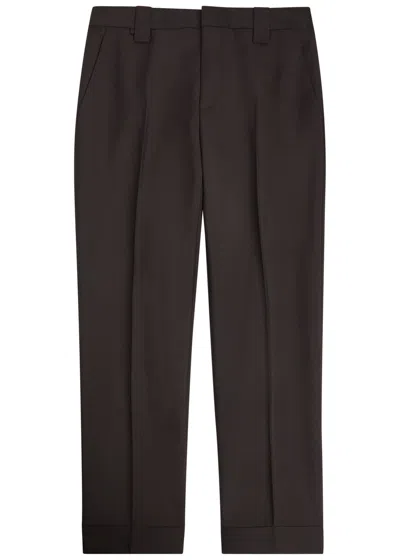 Versace Wool And Mohair-blend Trousers In Burgundy