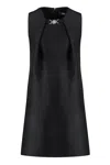 Versace Sleeveless Structured Twill Dress In Black