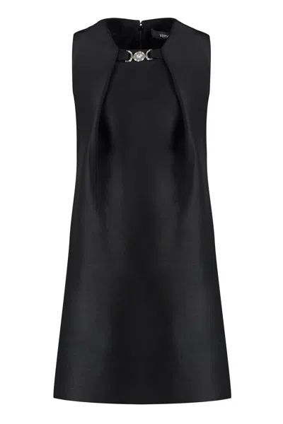 Versace Women's Wool And Silk Mini Dress In Black