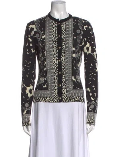Pre-owned Versace Wool Animal Print Sweater In Black