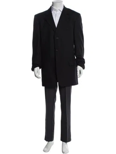 Pre-owned Versace Wool Blazer In Black