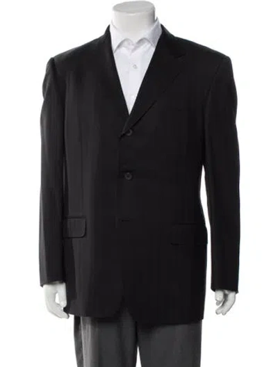 Pre-owned Versace Wool Blazer In Black