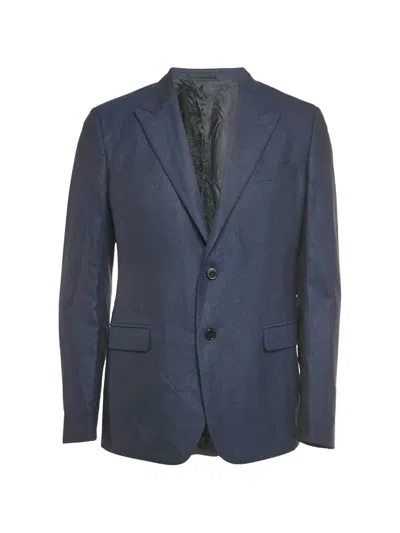 Pre-owned Versace Wool Blazer In Blue