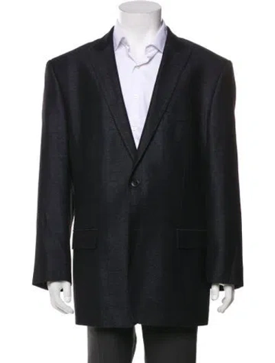 Pre-owned Versace Wool Blazer In Blue