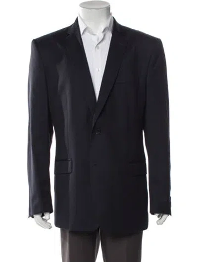 Pre-owned Versace Wool Blazer In Blue