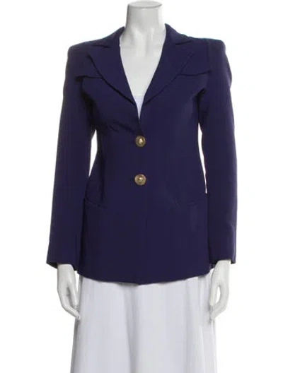 Pre-owned Versace Wool Blazer In Blue