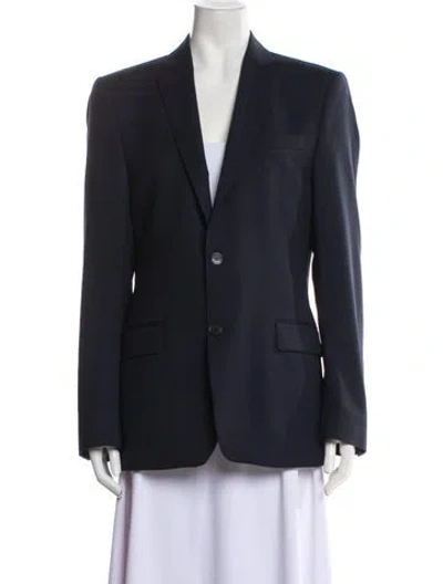 Pre-owned Versace Wool Blazer In Blue