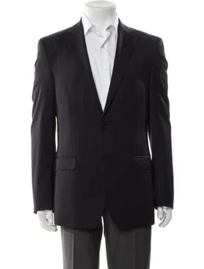 Pre-owned Versace Wool Blazer In Blue
