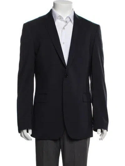 Pre-owned Versace Wool Blazer In Blue