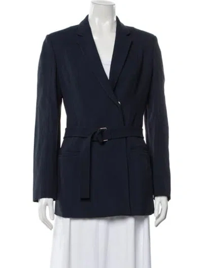 Pre-owned Versace Wool Blazer In Blue