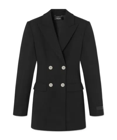 Versace Wool Blazer Dress In Black