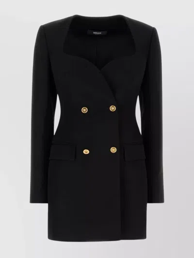 VERSACE WOOL BLAZER DRESS GOLD BUTTONS