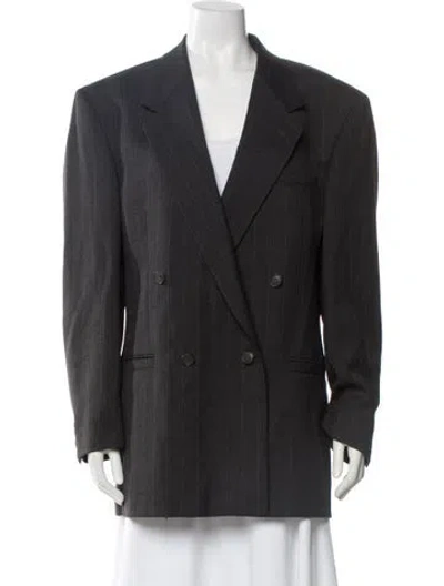 Pre-owned Versace Wool Blazer In Gray