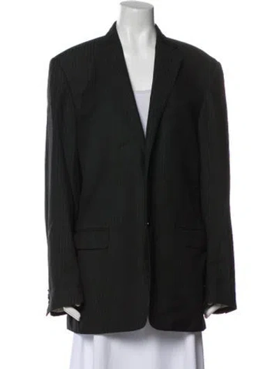 Pre-owned Versace Wool Blazer In Gray