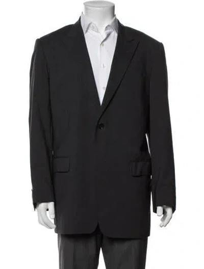Pre-owned Versace Wool Blazer In Grey