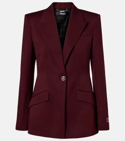 Versace Wool Blazer In Red