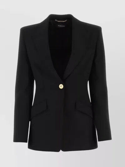 VERSACE WOOL BLAZER WITH BACK SLIT