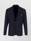 Versace Wool Blazer With Buttoned Cuffs And Pockets
