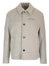 Versace Wool Blend Blouse Jacket In Grey