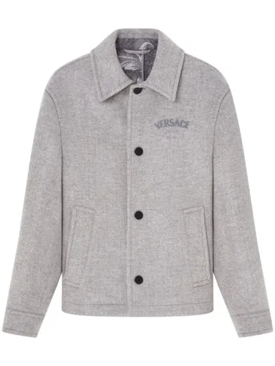 VERSACE WOOL-BLEND BLOUSON JACKET