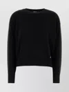 Versace Wool Blend Crew Neck Sweater In Black