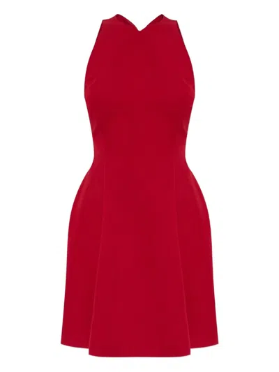 Versace Wool-blend Sculptural Mini Dress In Red